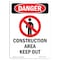 Signmission Safety Sign, OSHA Danger, 5" Height, Construction Area Keep Out, Portrait OS-DS-D-35-V-1096 - alternate 1
